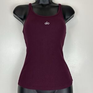 Alo Yoga Ribbed Prosper Tank Size S Burgundy Limited Edition Sold Out